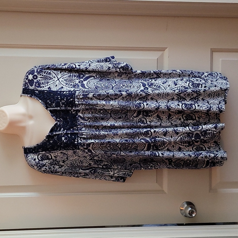 Catherine's Dark Blue Loose Fitting Blouse Shirt Size 2X